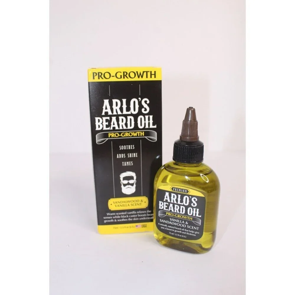 Arlo's Bear Oil Pro-Growth Sandalwood & Vanilla Scent & Castor Oil 2.5 fl oz NEW
